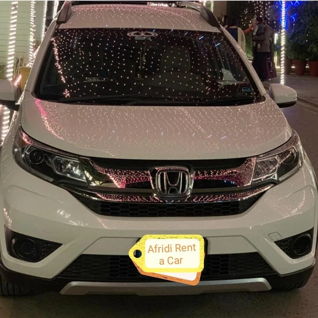 Honda BR-V decorated for a wedding by Afridi Rent a Car