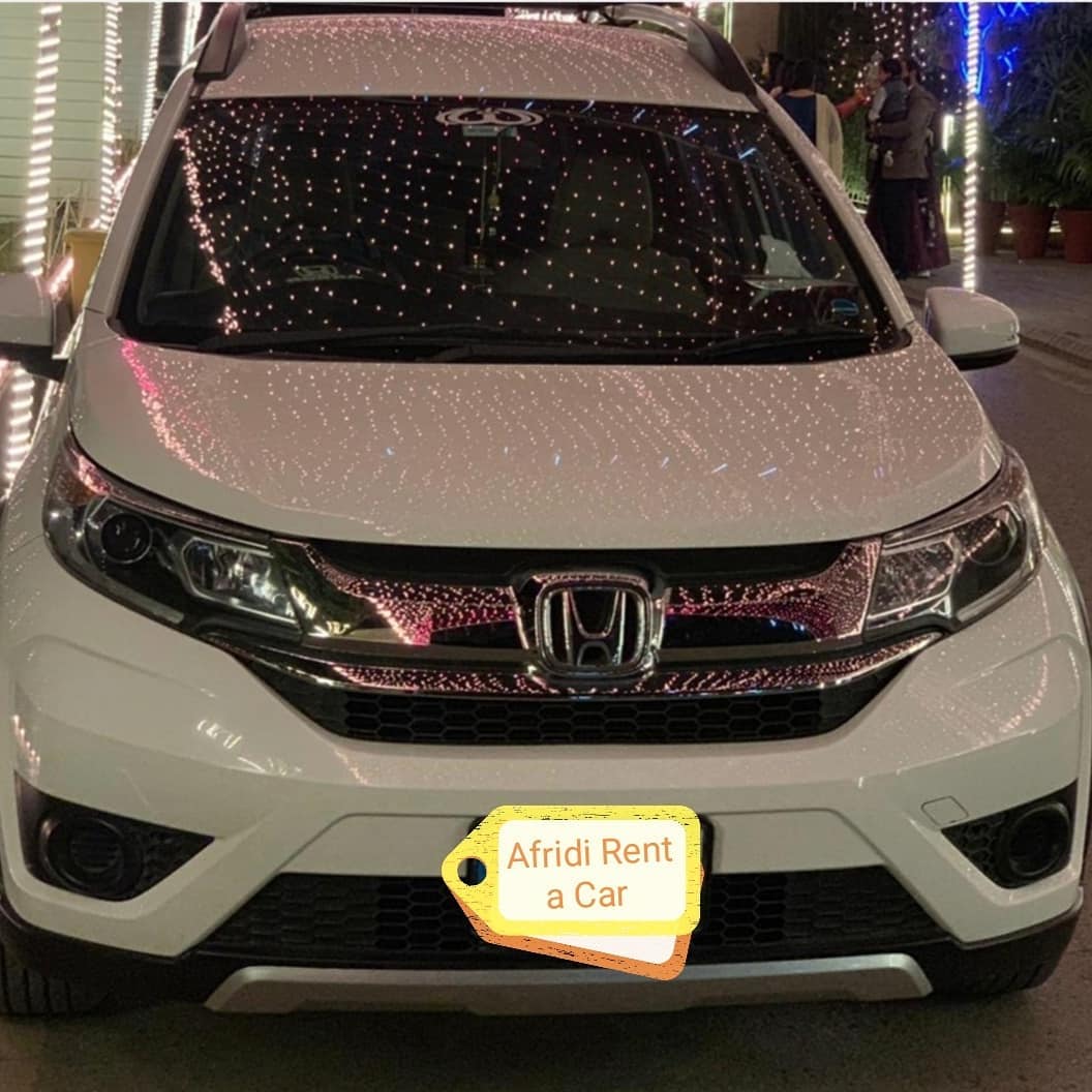 Honda BR-V decorated for a wedding by Afridi Rent a Car